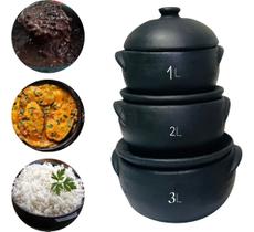 Kit 3 Panelas Barro Caçarola Capixaba Artesanal Curada Caldo Kit 3 Panelas Barro Caçarola Capixaba Artesanal Curada Caldo