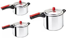 Kit 3 Panelas de Pressão 3 Litros, 4,5 Litros e 7 Litros Globo 3 anos de Garantia.