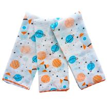 Kit 3 Paninho de Boca Fralda Algodão Bebê Enxoval Menina Menino