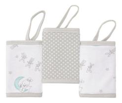 Kit 3 Paninho De Boca PAPI Malhas C Prendedor De Chupeta Kit 3 Paninho De Boca PAPI Malhas C Prendedor De Chupeta