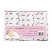 Kit 3 paninho toalha de boca babete para bebe 100% algodão - Incomfral