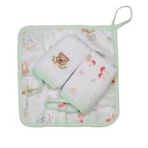 Kit 3 Paninhos De Boca Bebê Soft Bordado Com Prendedor Chupeta 25x25cm