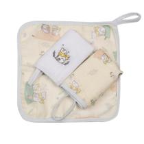 Kit 3 Paninhos De Boca Bebê Soft Bordado Com Prendedor Chupeta 25x25cm