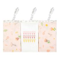 Kit 3 Paninhos de Boca Papi 38x38cm Prendedor Tulipa Rosa Kit 3 Paninhos de Boca Papi 38x38cm Prendedor Tulipa Rosa