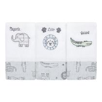 Kit 3 Paninhos de Boca Papi 40x37cm c/ Faixa Selva Neutro Kit 3 Paninhos de Boca Papi 40x37cm c/ Faixa Selva Neutro