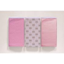 Kit 3 Pano De Boca Bebe Royal Baby Rosa Duplo 100% Algodão Kit 3 Pano De Boca Bebe Royal Baby Rosa Duplo 100% Algodão