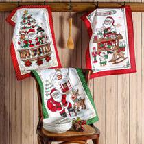 Kit 3 Pano de Copa Prato Felpudo Dohler 100% Algodão Natal 97 - Döhler Kit 3 Pano de Copa Prato Felpudo Dohler 100% Algodão Natal 97 - Döhler