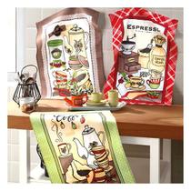 Kit 3 Pano De Prato Copa Atoalhado Dohler Cor Coffe Sotidos