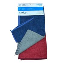 Kit 3 Pano Multiuso Microfibra 30x30 Ultra Absorvente Camesa