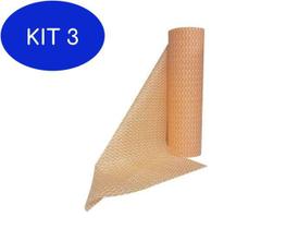 Kit 3 Pano Multiuso Slim 30Cmx25M Picotado Nobre Laranja