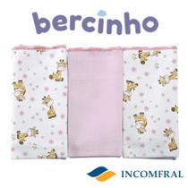 Kit 3 Panos de Boca Bercinho Estampado 34x40cm 100% Algodão