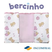 Kit 3 Panos de Boca Bercinho Estampado 34x40cm 100% Algodão