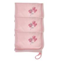 Kit 3 panos de boca rosa borboleta personalizado com o nome do bebê - Espevitados