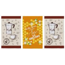 Kit 3 Panos De Copa Estampado Teka Primore 40 x 65 cm