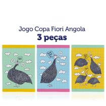 Kit 3 Panos de Copa Felpudo Teka Fiori - Angola