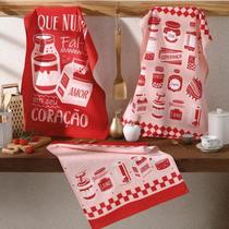 Kit 3 Panos De Copa Prato Felpudo 100 algodão Dohler 45cm x 65cm