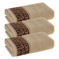 Kit 3 Panos de Copa Prato Felpudo Karsten 46x65cm Bistrô Barra Decorada cor Bege Kit 3 Panos de Copa Prato Felpudo Karsten 46x65cm Bistrô Barra Decorada cor Bege