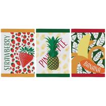 Kit 3 panos de prato/copa felpudo teka fiori com várias estampas em promoção - Kit 3 panos de prato/copa felpudo teka fiori com várias estampas em promoção -