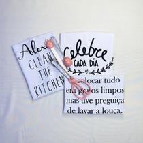 Kit 3 Panos de Prato Copa Master Premium Branco em Frases em Silk - Alegria na Cozinha