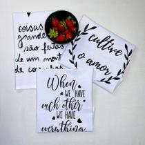 Kit 3 Panos de Prato Copa Master Premium Branco em Silk - Amor Onde For Kit 3 Panos de Prato Copa Master Premium Branco em Silk - Amor Onde For