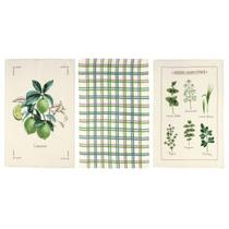 Kit 3 Panos de Prato Döhler Botânica 100 Algodão Alta Absorção Estampa Floral Cozinha Premium