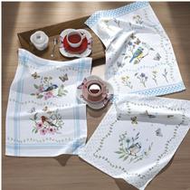 Kit 3 Panos de Prato Felpudo Absorvente Estampado Dohler Jardim Copa Pia Pássaros