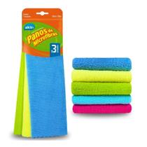 kit 3 Panos limpeza Microfibra Multiuso 29x29cm