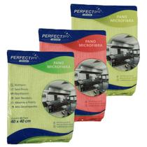 Kit 3 Panos Microfibra Limpa Vidros Multiuso Perfect 40cm Kit 3 Panos Microfibra Limpa Vidros Multiuso Perfect 40cm