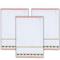 Kit 3 Panos Prato Copa Pia Cozinha Felpudo Bordar Jacquard