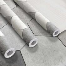 Kit 3 Papel Adesivo Vinilico Piso Lavavel Hexagono Cinza 15m