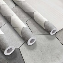 Kit 3 Papel Adesivo Vinilico Piso Lavavel Hexagono Cinza 15m Kit 3 Papel Adesivo Vinilico Piso Lavavel Hexagono Cinza 15m