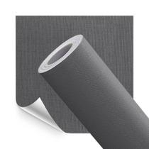 Kit 3 Papel d Parede Adesivo Lavavel Textura Linho Cinza Escuro 15M Kit 3 Papel d Parede Adesivo Lavavel Textura Linho Cinza Escuro 15M