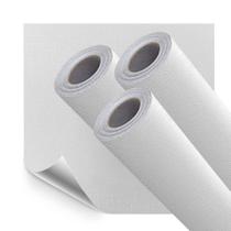 Kit 3 Papel de Parede Adesivo Lavavel Linho Branco Fosco 15M Kit 3 Papel de Parede Adesivo Lavavel Linho Branco Fosco 15M