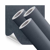 Kit 3 Papel de Parede Adesivo Lavavel Linho Tecido Jeans Escuro 15M Kit 3 Papel de Parede Adesivo Lavavel Linho Tecido Jeans Escuro 15M