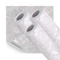 Kit 3 Papel de Parede Adesivo Lavavel Pedra Marmore Cinza Claro 15M Kit 3 Papel de Parede Adesivo Lavavel Pedra Marmore Cinza Claro 15M