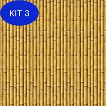 Kit 3 Papel De Parede Adesivo Textura Bambu Decorativo Sala Quarto