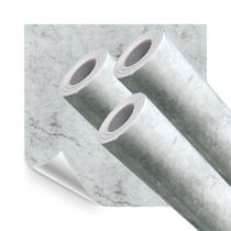 Kit 3 Papel Parede Adesivo Lavavel Pedra Marmore Cinza Lua 15M