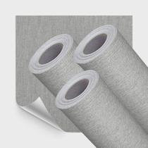 Kit 3 Papel Parede Lavavel Texturizado Tecido Palha Cinza Lima Kit 3 Papel Parede Lavavel Texturizado Tecido Palha Cinza Lima