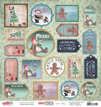 Kit 3 Papel Scrapbook 30,5x30,5 Opadecor 2807 Tag Natal 1 Opa