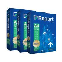 Kit 3 Papel Sulfite Report Premium A4 Resma 500 Folhas