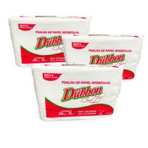 Kit 3 papel toalha interfolha dubbon 2d 20x21 100% celulose