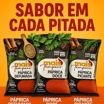 Kit 3 Páprica Defumada + Doce + Picante 500g De Cada 1,5kg Total - Super Linha Premium Mais Tempero