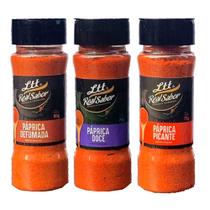 Kit 3 Papricas No Pote Tempero LTT Alimentos Defumada Picante Doce Kit 3 Papricas No Pote Tempero LTT Alimentos Defumada Picante Doce