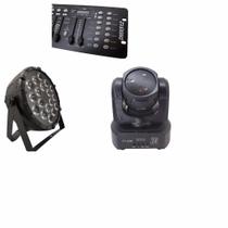 Kit 3 Par Led Slim 18X12W Full+3 Laser Beam Rgb 60W +Dmx 512