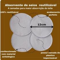 kit 3 pares Absorvente Ecológico Reutilizável de Pano para Seios (6 UNIDADES 3 PAR)100% Algodão amamentação
