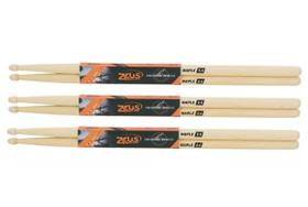 Kit 3 Pares Baqueta 5A Zeus Original Ponta Madeira Maple 5a