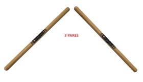 Kit 3 Pares Baqueta Repinique 1.5 X 30cm Marfim Combat