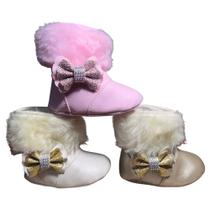 Kit 3 Pares Bota Botinha Felpuda Feminina Para Bebê