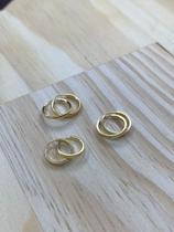 Kit 3 pares Brincos argolinha grossinhas ouro 18 k
