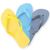 Kit 3 Pares Chinelos Masculino Borracha Slim Leve Dia a Dia